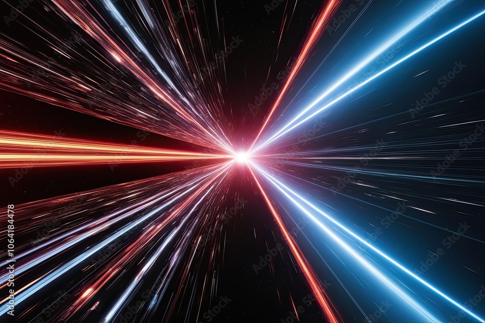 Warp Velocity and Parallel Dimensions: Stunning Ribbons of Light Merging Towards the Event Horizon Warp Velocity and Parallel Dimensions: Stunning Ribbons of Light Merging Towards the Event Horizon
