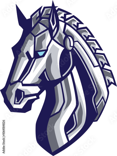 Wallpaper Mural Head of Robot Horse Illustration Torontodigital.ca