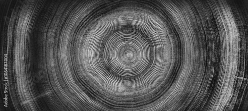 Circular detail of tree rings pattern cut wood texture. Ring pattern from a felled tree wood slab.