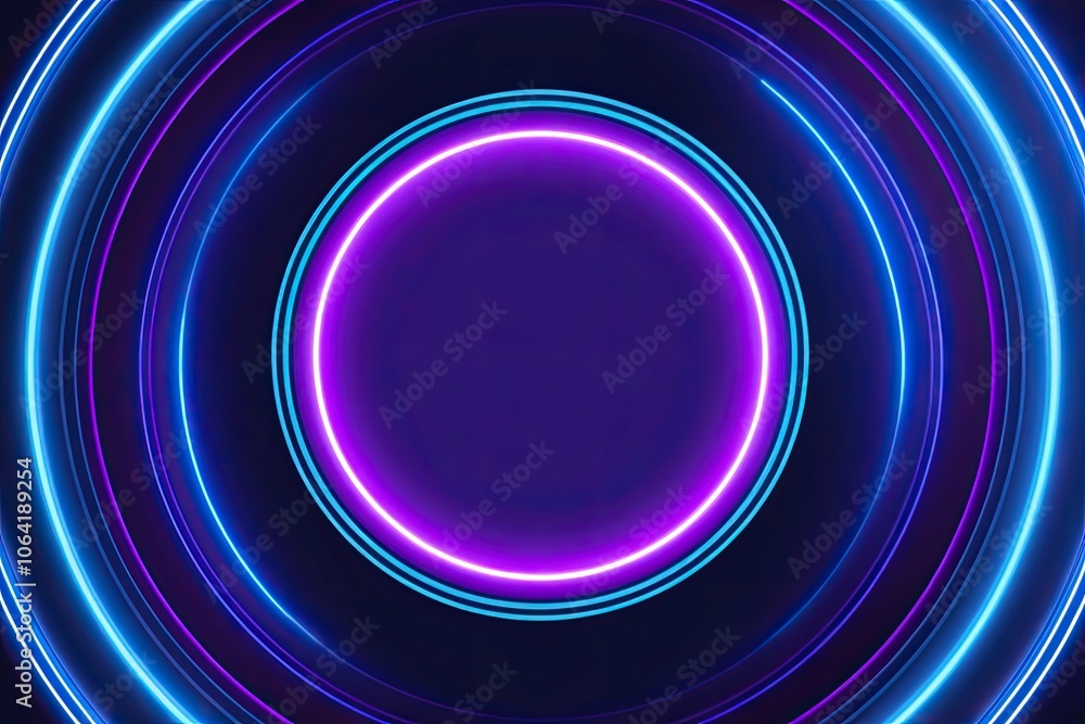 Modern Blue and Purple Neon Round Frame Design for Technology and User Interface Concepts Modern Blue and Purple Neon Round Frame Design for Technology and User Interface Concepts