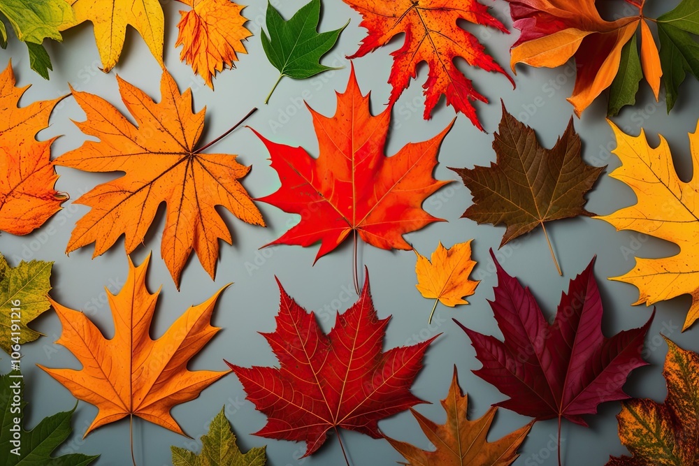 Assorted Autumn Leaves on an Elegant Background: Vibrant Fall Foliage in Rich Hues Assorted Autumn Leaves on an Elegant Background: Vibrant Fall Foliage in Rich Hues