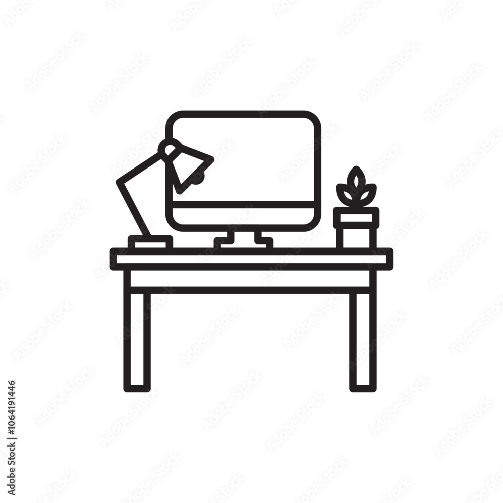 Workspace icon Simple thin outline Workspace icon Simple thin outline