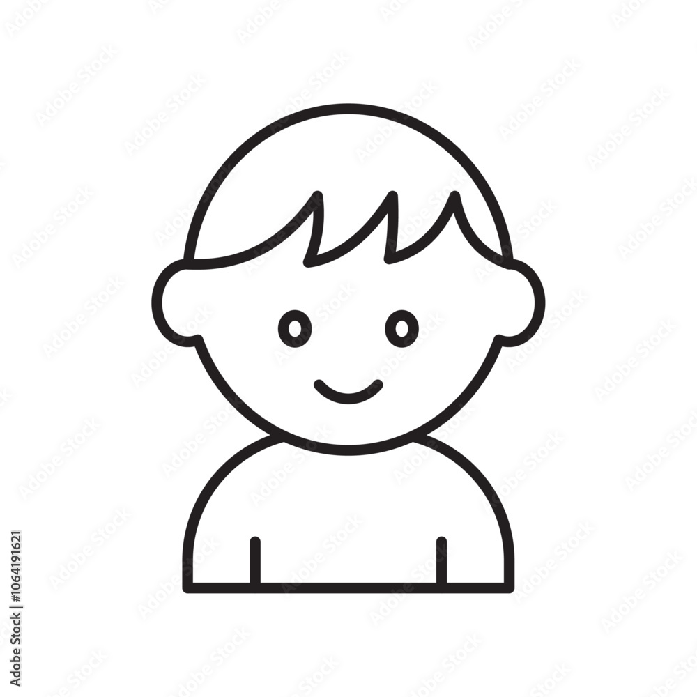 Baby boy icon Simple thin outline Baby boy icon Simple thin outline