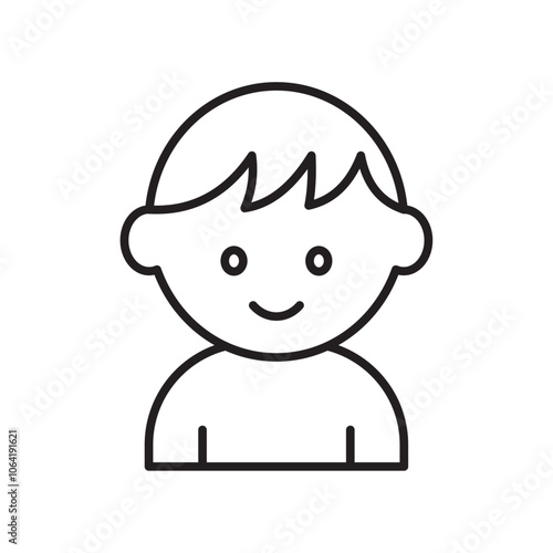 Baby boy icon Simple thin outline
