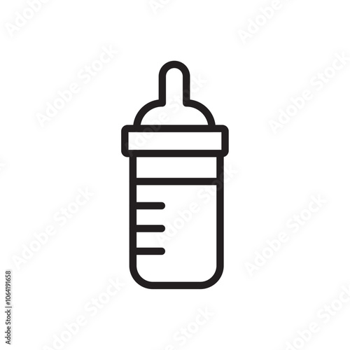 Baby milk bottle icon Simple thin outline