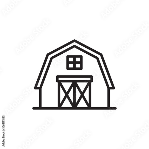 Barn icon Simple thin outline