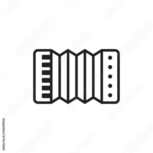 Bandoneon instrument Simple thin outline