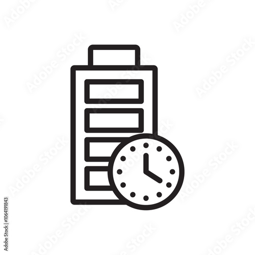 Battery life icon Simple thin outline