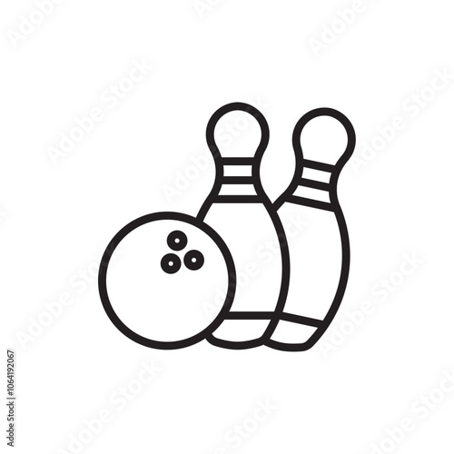 Bowling icon Simple thin outline