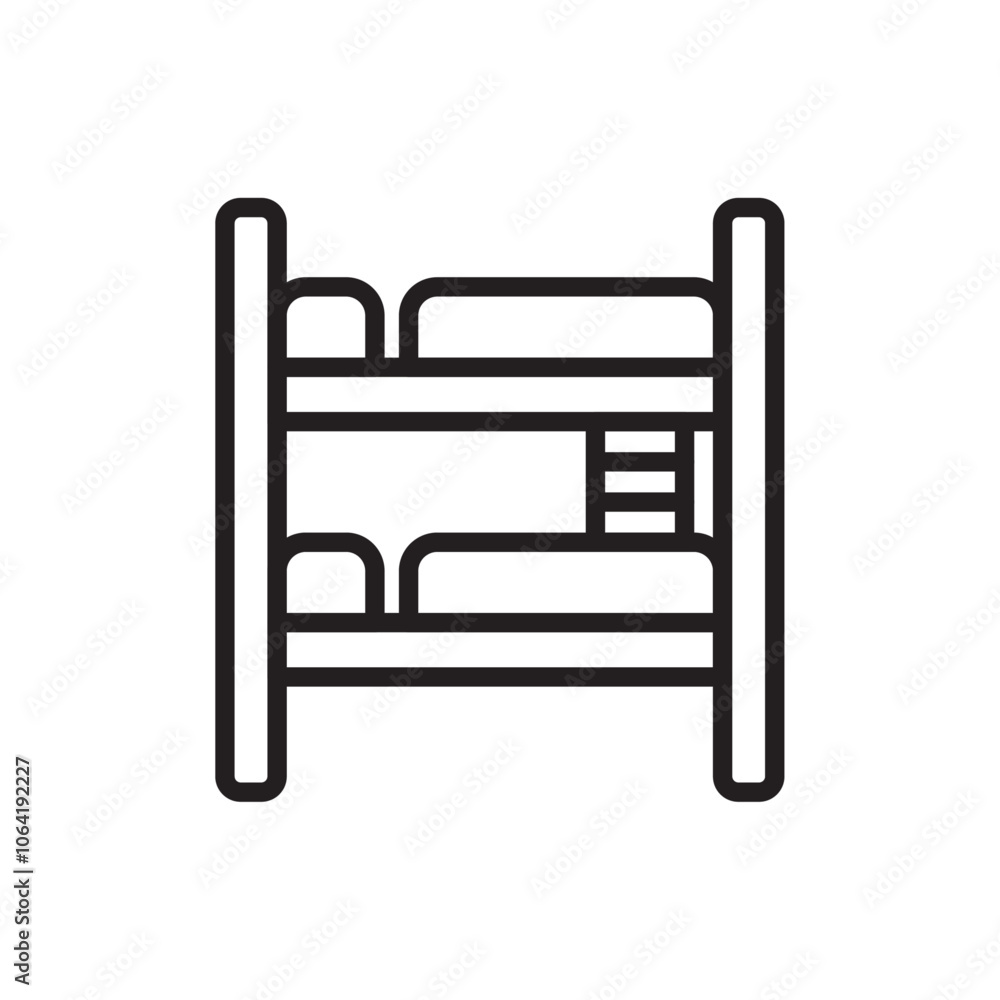 Bunk bed icon Simple thin outline Bunk bed icon Simple thin outline
