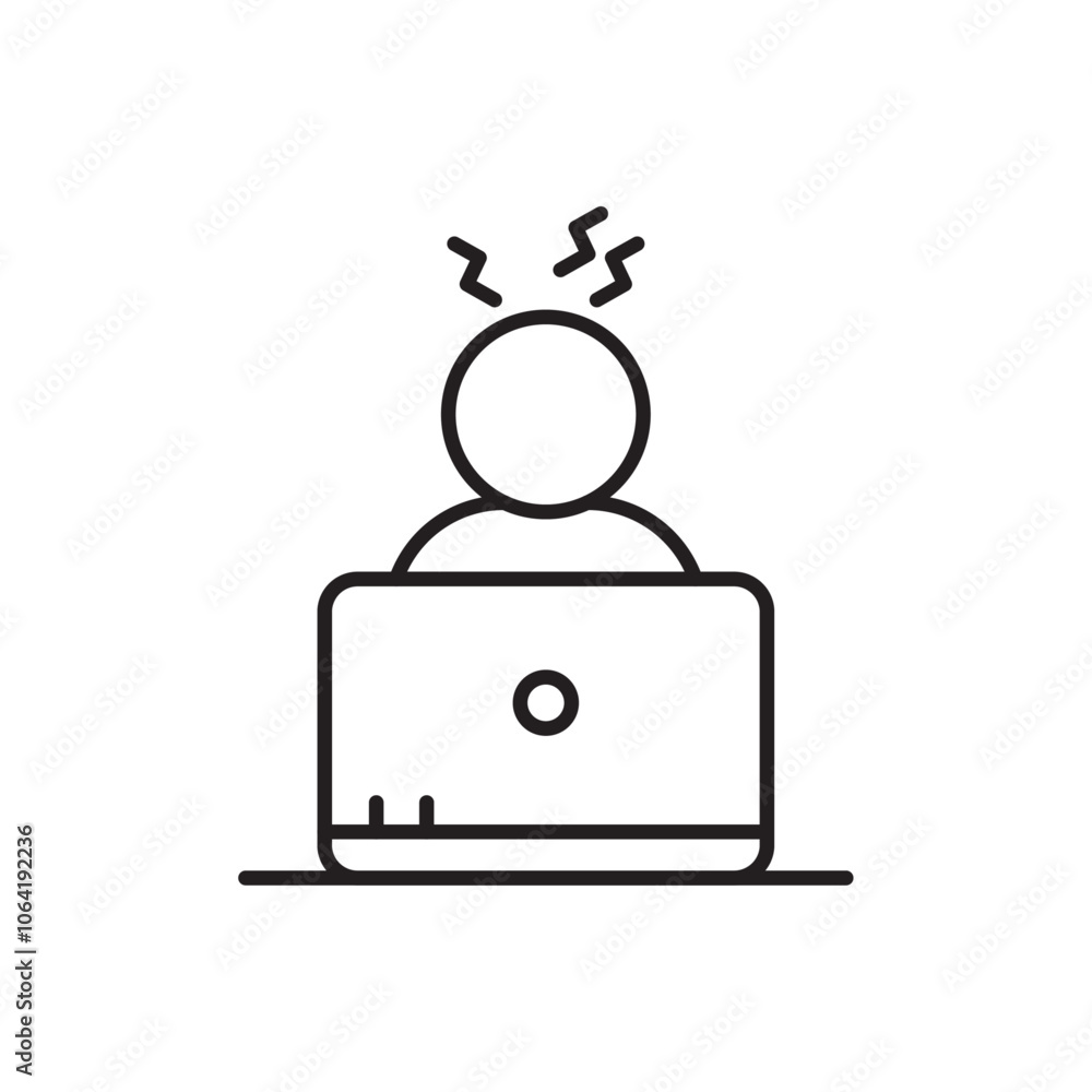 Burnout icon Simple thin outline Burnout icon Simple thin outline
