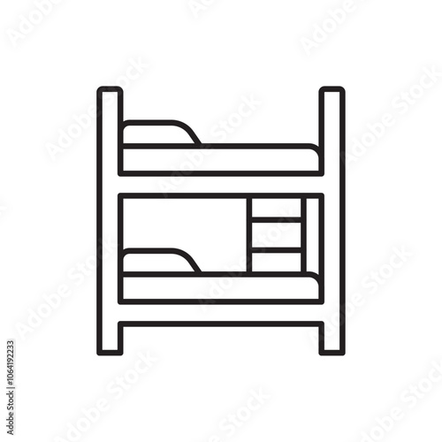 Bunk bed icon Simple thin outline