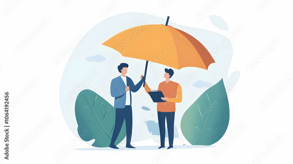 Man Engaging with Insurance Concept . illustration Man Engaging with Insurance Concept . illustration