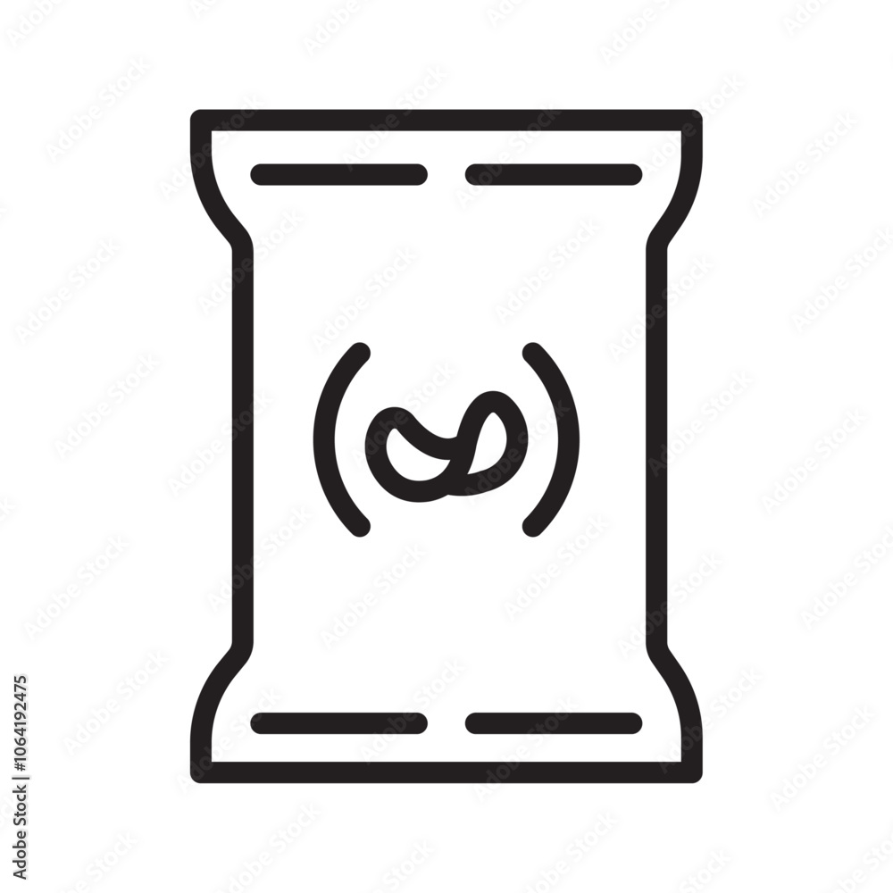 Chips bag icon Simple thin outline Chips bag icon Simple thin outline