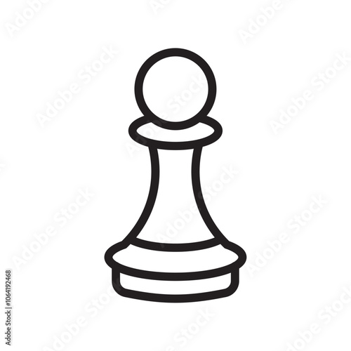 Chess pawn icon Simple thin outline