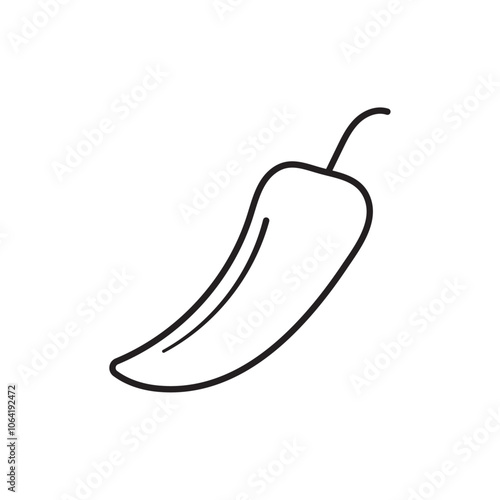 Chilli pepper icon Simple thin outline