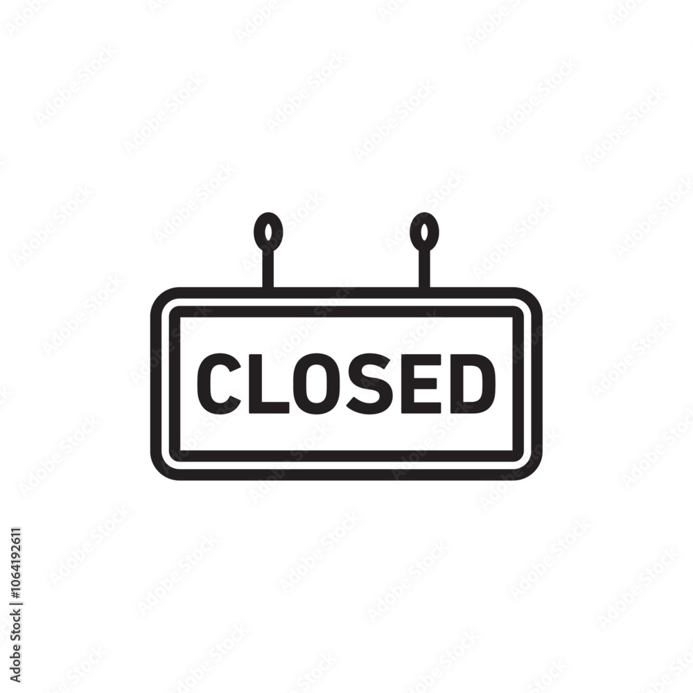Closed sign icon Simple thin outline Closed sign icon Simple thin outline