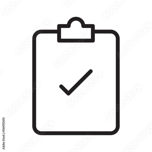 Clipboard check icon Simple thin outline
