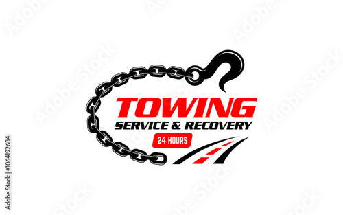 Illustration vector graphic of towing truck service logo design suitable for the automotive company