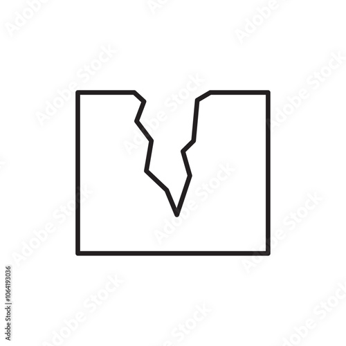 Crack icon Simple thin outline