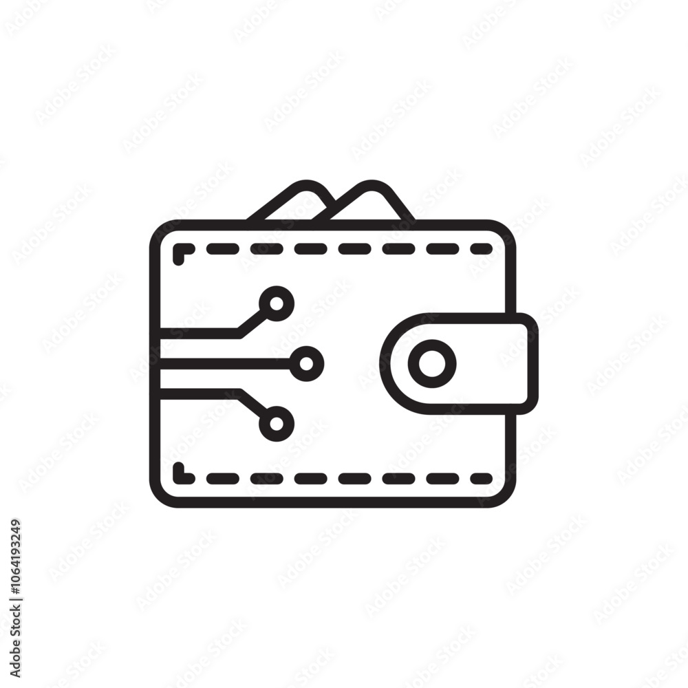 Digital wallet icon Simple thin outline Digital wallet icon Simple thin outline