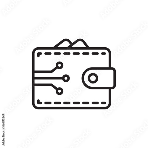 Digital wallet icon Simple thin outline