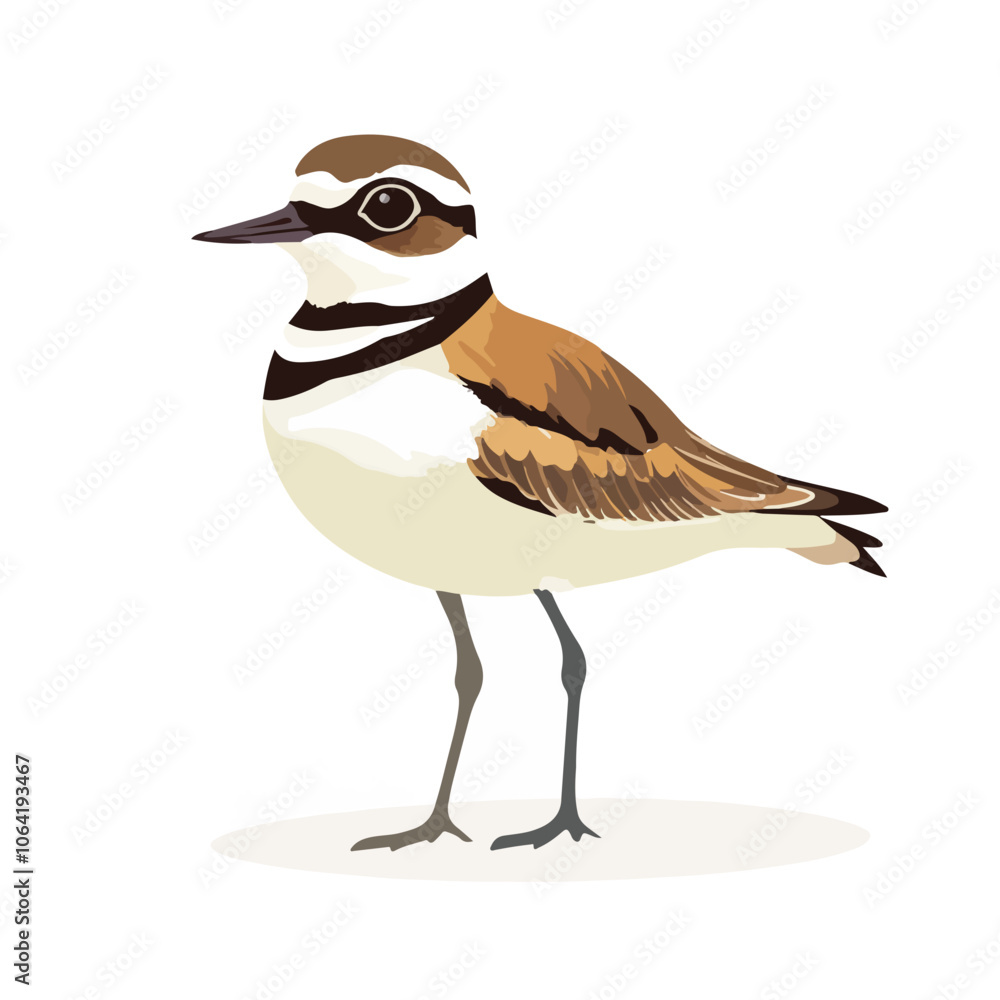 Obraz premium Cute killdeer bird vector art illustration