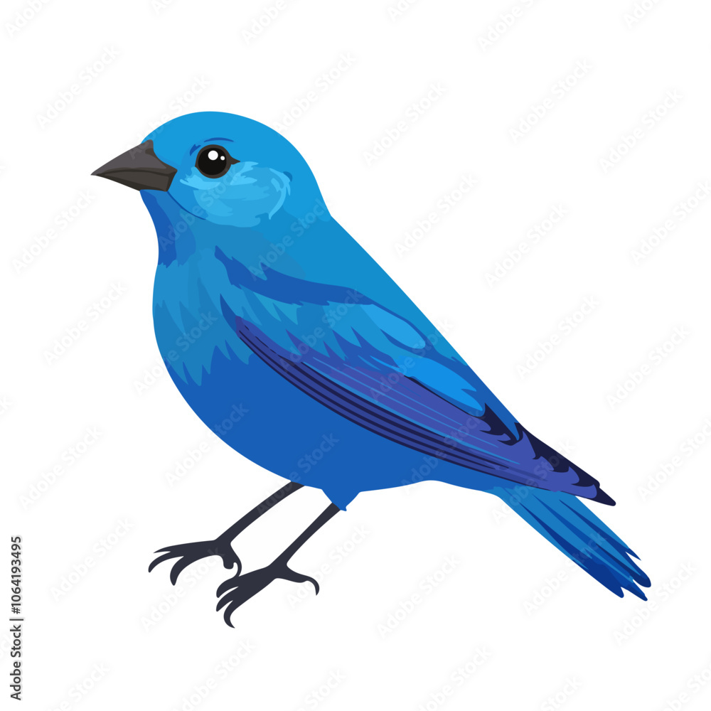 indigo bunting bird vector art illustration indigo bunting bird vector art illustration