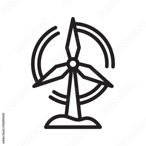 Eolic energy icon Simple thin outline