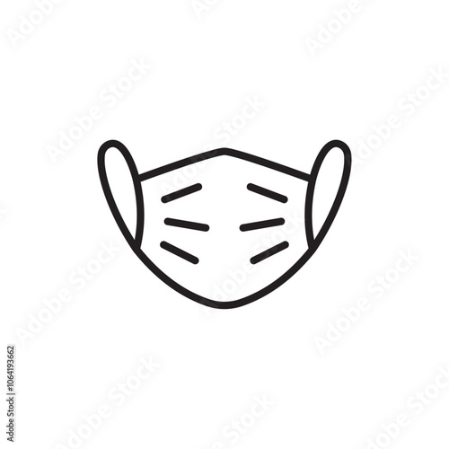 Face mask icon Simple thin outline