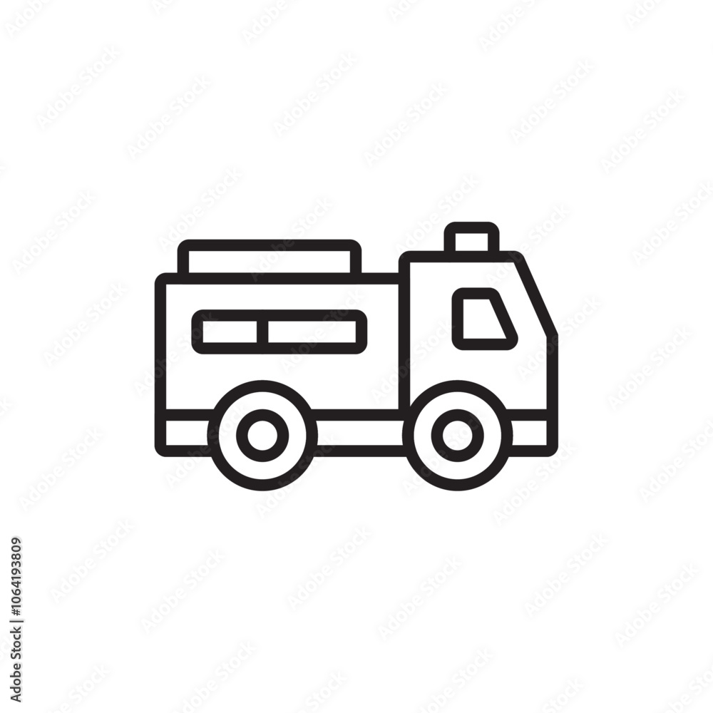 Fire truck icon Simple thin outline Fire truck icon Simple thin outline