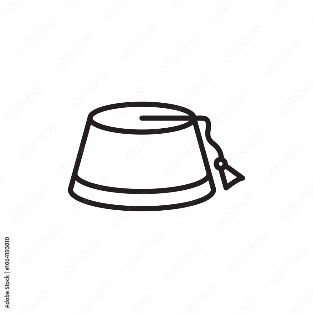 Fez hat icon Simple thin outline Fez hat icon Simple thin outline