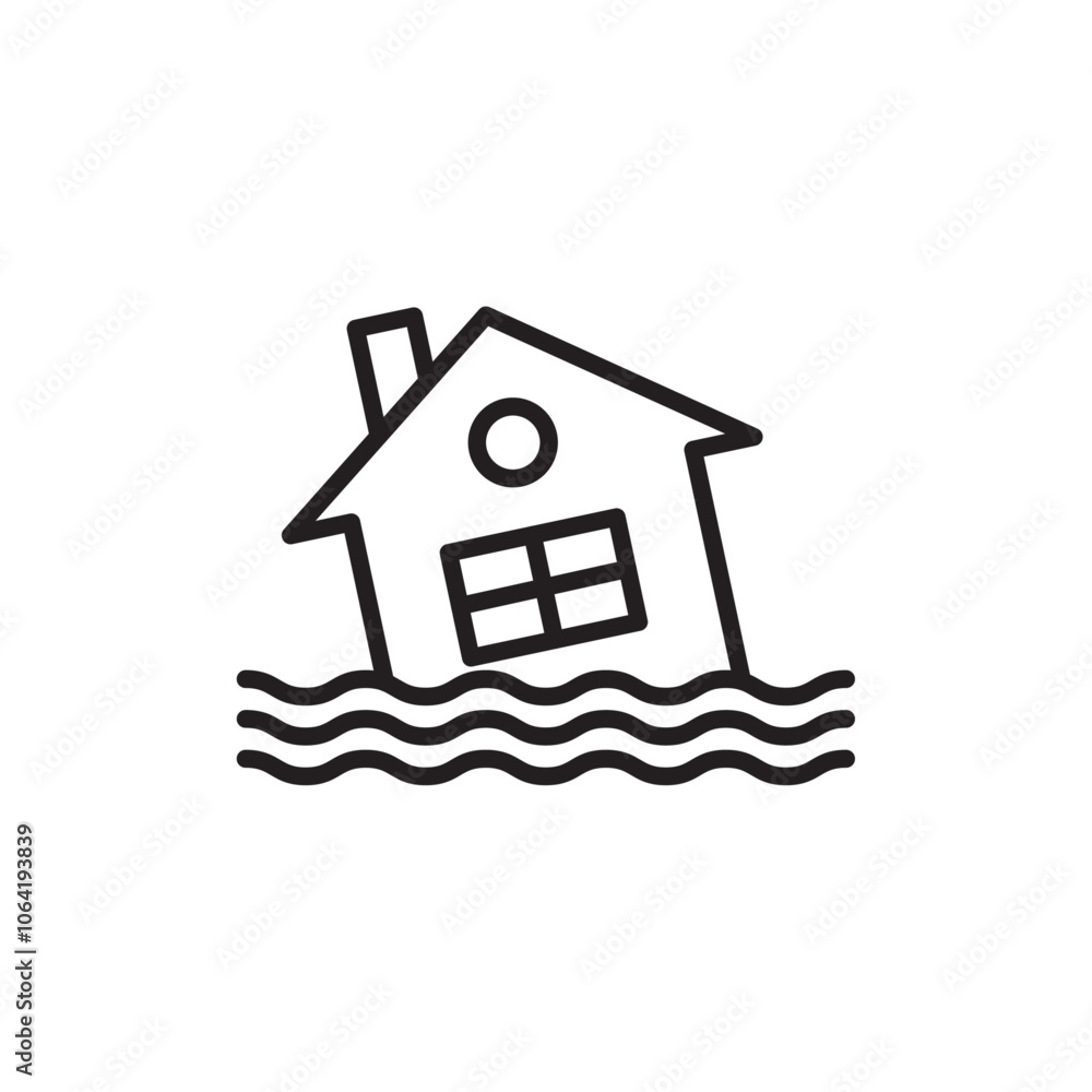 Flood icon Simple thin outline Flood icon Simple thin outline