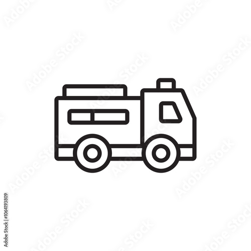 Wallpaper Mural Fire truck icon Simple thin outline Torontodigital.ca