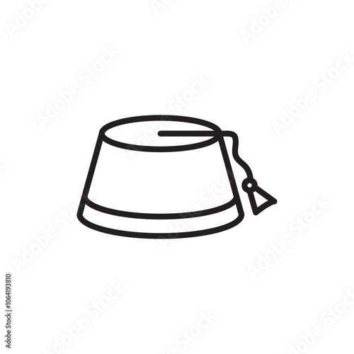 Fez hat icon Simple thin outline