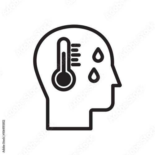 Fever icon Simple thin outline