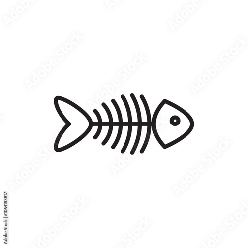 Fishbone icon Simple thin outline