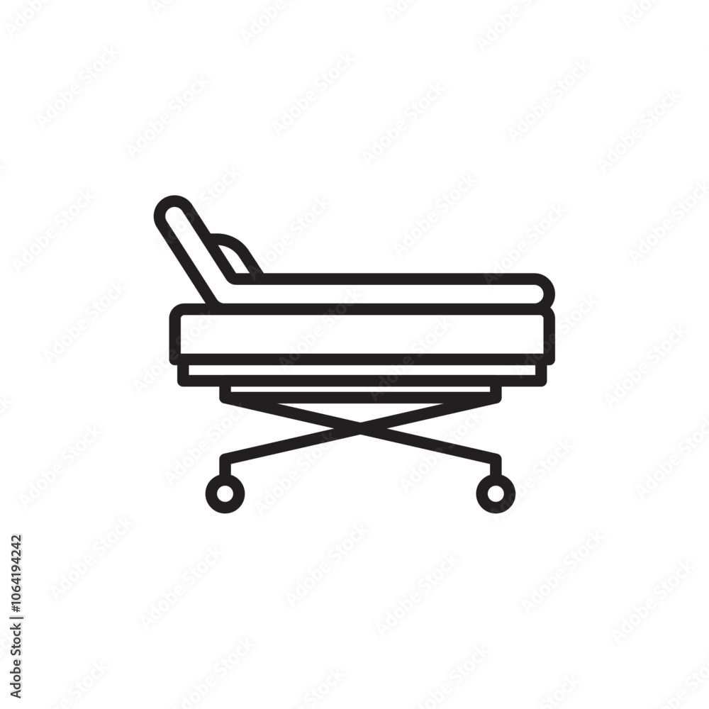Hospital bed icon Simple thin outline Hospital bed icon Simple thin outline