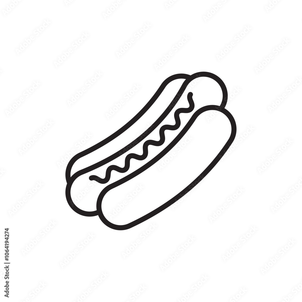 Hot dog icon Simple thin outline