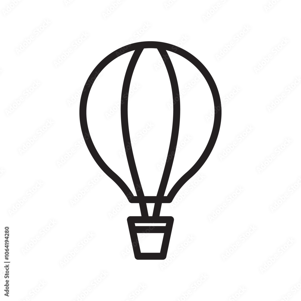 Hot air balloon icon Simple thin outline Hot air balloon icon Simple thin outline