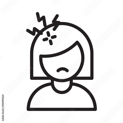 Headache icon Simple thin outline
