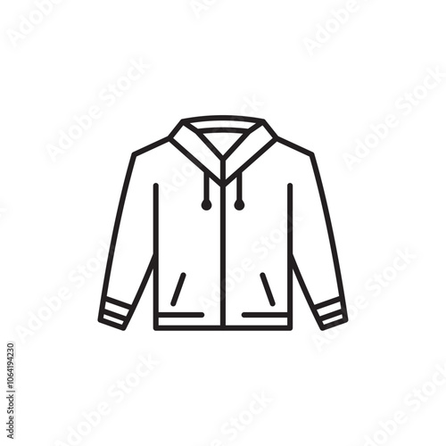 Hoodie jacket icon Simple thin outline