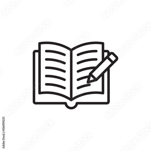 Homework icon Simple thin outline
