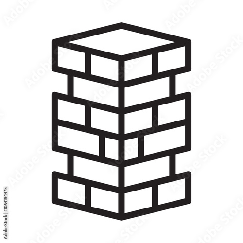 Jenga icon Simple thin outline