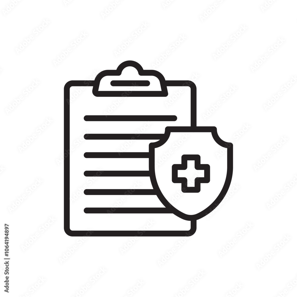 Medical insurance icon Simple thin outline Medical insurance icon Simple thin outline