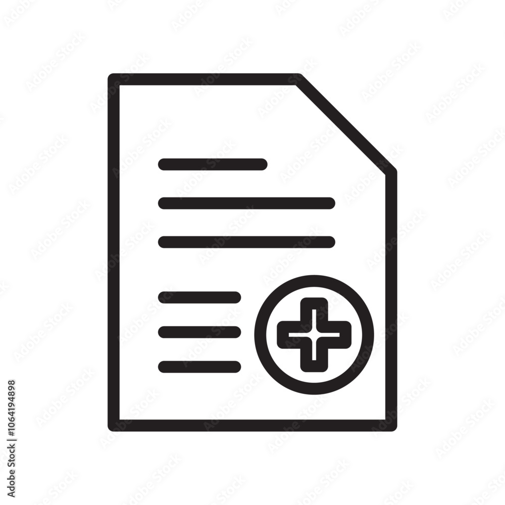 Medical record icon Simple thin outline Medical record icon Simple thin outline