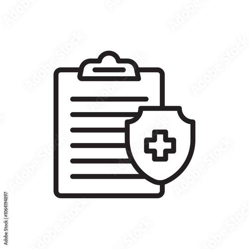 Medical insurance icon Simple thin outline