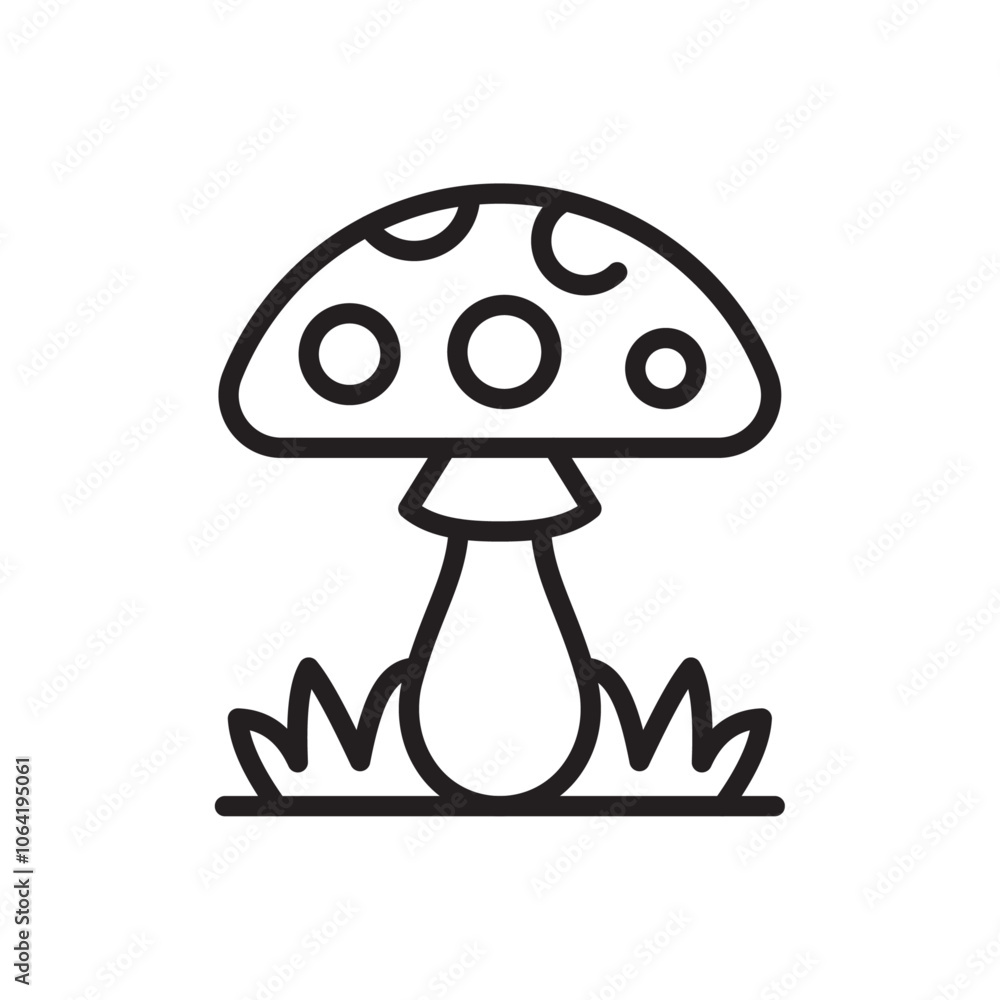 Mushroom icon Simple thin outline Mushroom icon Simple thin outline