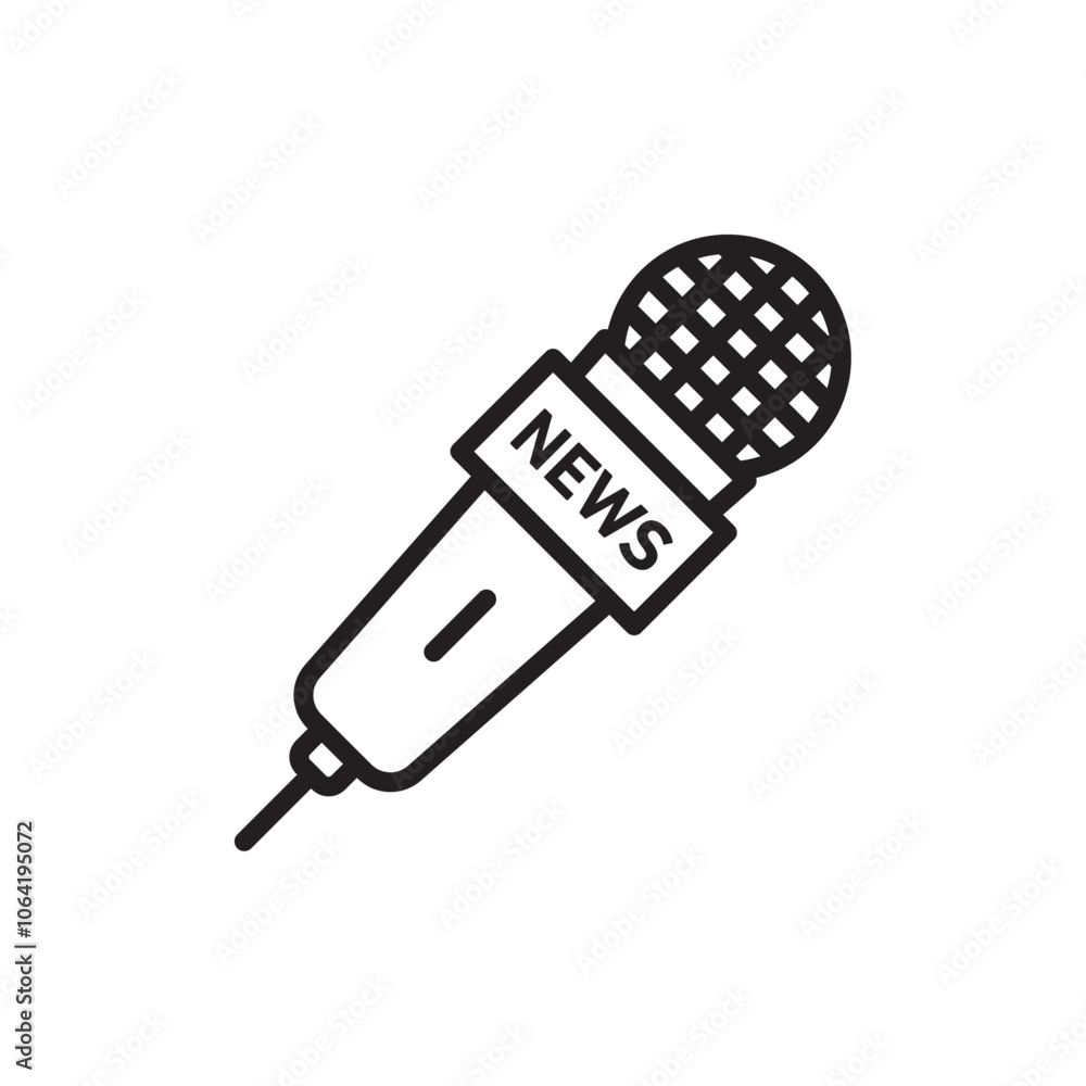 News microphone icon Simple thin outline News microphone icon Simple thin outline