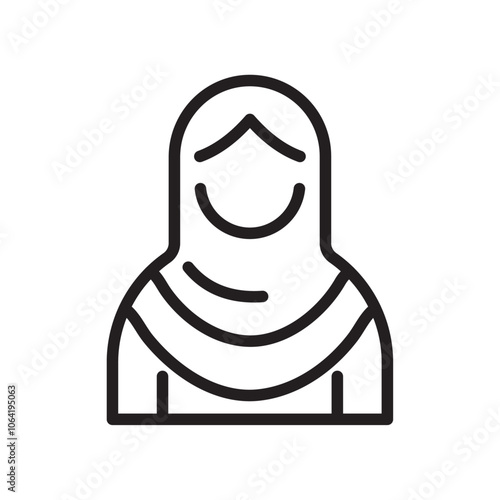 Muslim woman icon Simple thin outline